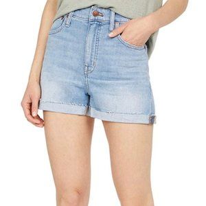 Madewell Light Blue Frayed Cuff Distressed Jean Shorts